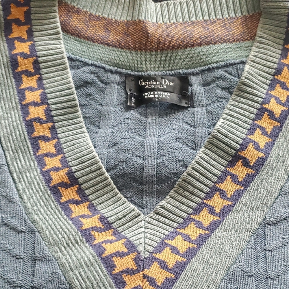 Authentic Dior Men's Sweater in Gray and Gold.Sorry No Offer's